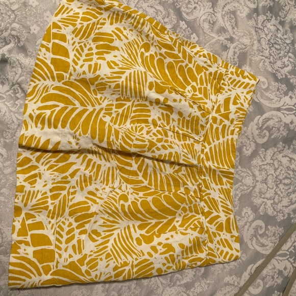 Pleated Leaf-pattern skirt with POCKETS, linen blend, Banana Republic, size 12 - Picture 5 of 6